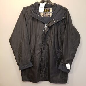 NWT BARBOUR Breswell Wax Jacket Mens XL Navy Rain Coat